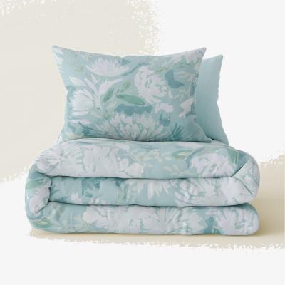 Marks & Spencer M&S Pure Cotton Watercolour Floral Bedding Set - SGL - Soft Blue Mix, Soft Blue Mix
