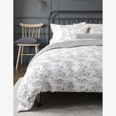 Marks & Spencer M&S Etched Evie Sateen Floral Bedding Set - SGL - Silver Grey, Silver Grey