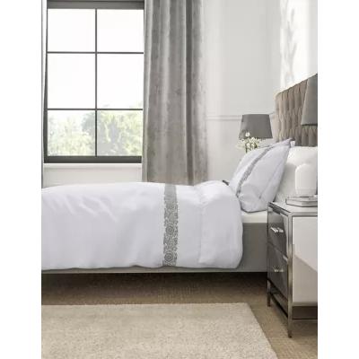 Marks & Spencer M&S Pure Cotton Embroidered Edge Bedding Set - DBL - White Mix, White Mix