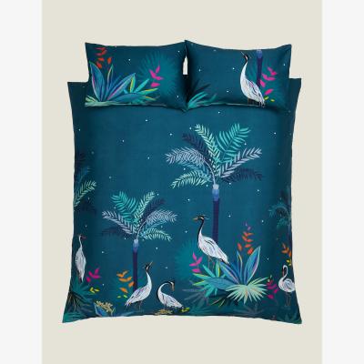 Marks & Spencer Sara Miller Pure Cotton Sateen Heron Bedding Set - DBL - Teal, Teal