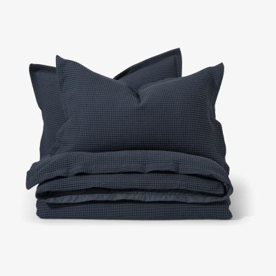Made.com Waffle Cotton Duvet Cover + 2 Pillowcases, Double, Navy