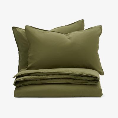 Made.com Alexia 100% Organic Stonewashed Cotton Duvet Cover + 2 Pillowcases, Double, Botanic Green