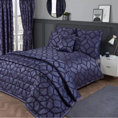 The Range Seville Jacquard Duvet Cover Set - Navy - Navy/Blue / Double