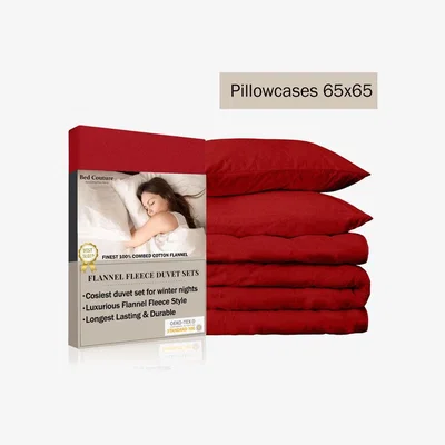 The Range Bed Couture Flannel Duvet Set with pillowcases 65x65cm - Red / King / Double