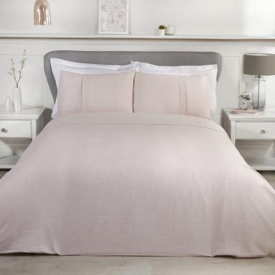 The Range Luxury Waffle Duvet Cover and Pillowcase Set - Blush / Double