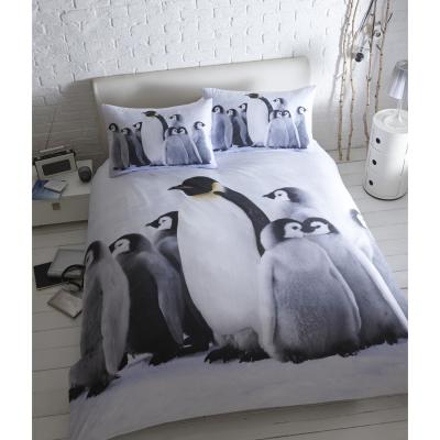 The Range Baby Penguins Photo Printed Duvet and Pillowcase Set - Double