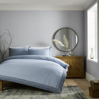 The Range Celeste Macrame 180 Thread Count Duvet Cover and Pillowcase Set - French Blue / Double