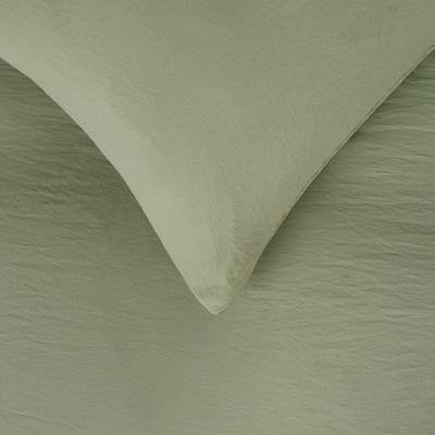 The Range Brentfords Washed Linen Look Duvet Cover Set with Pillowcases - Sage Green / Double