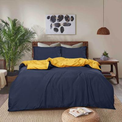 The Range Navy and Ochre Reversible Duvet Cover Set - Navy / Double