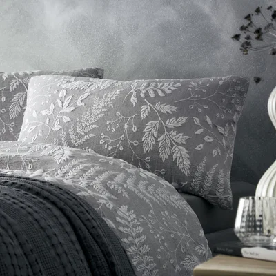 The Range Palazzo Duvet Cover and Pillowcase Set - Grey / Double