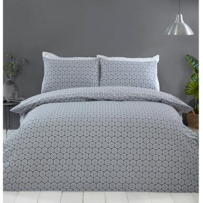 The Range Geo Blossom Duvet Cover and Pillowcase Set - Grey / Double