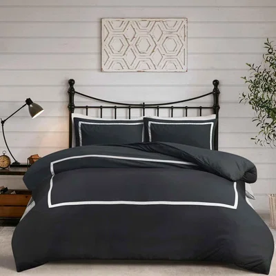 The Range Ribbon Duvet Cover Set  - Grey / Double