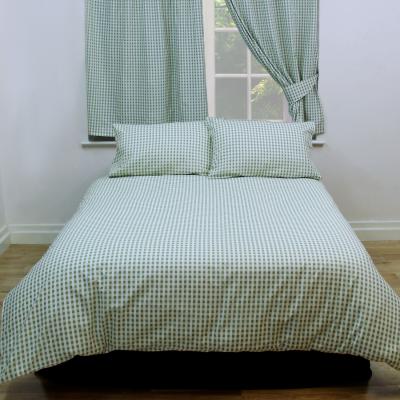 The Range Gingham Check Sage Duvet Cover Set Green White - Sage Green / Double