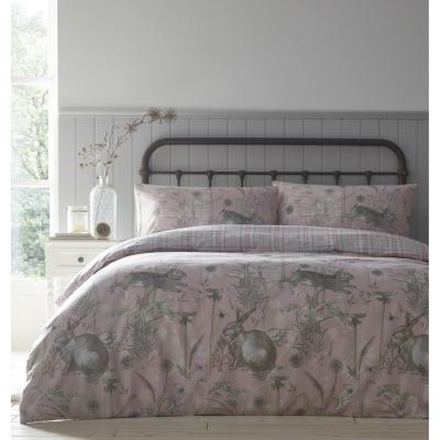 The Range Rabbit Meadow Duvet And Pillowcase Set - Pink / Double