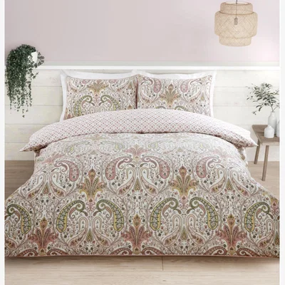 The Range Paisley Piped Edge Duvet Cover and Pillowcase Set - Double