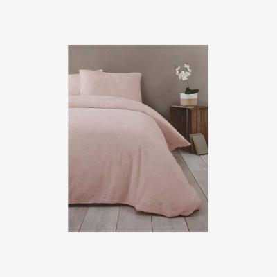 The Range Snuggle Teddy Fleece Duvet Cover Set - Blush / Double