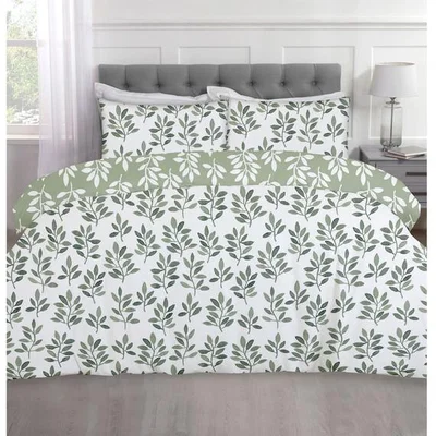 The Range Everdene Duvet Cover and Pillowcase Set - Green / Double