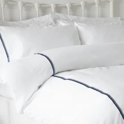 The Range Brunswick Duvet Cover Set - BM242 - White/Blue / Double