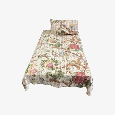 The Range Vintage Recycled Handmade Indian Bedspread Set Double - K51