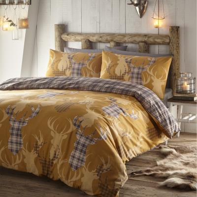 The Range Tartan Stag Duvet Set - White / Double / 1.26kg