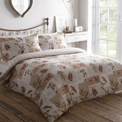 The Range Country Diary Printed Duvet Cover and Pillowcase Set - Terracotta / Double