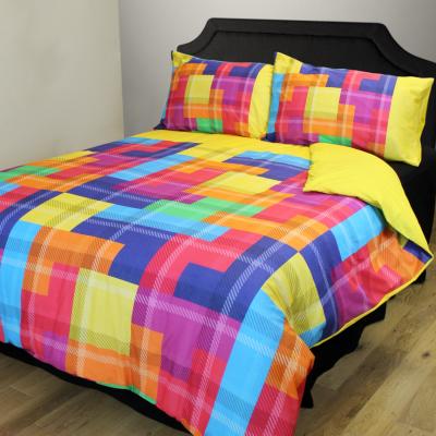 The Range Tetris Tartan Duvet Cover And Pillowcase Set - Multi / 1.8kg / Double