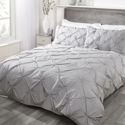 The Range Balmoral Smock Duvet Cover and Pillowcase Set - Silver / Double