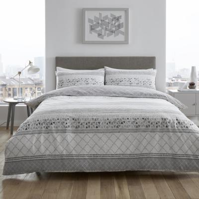 The Range Casa Grey Duvet Cover and Pillowcase Set - Grey / Double