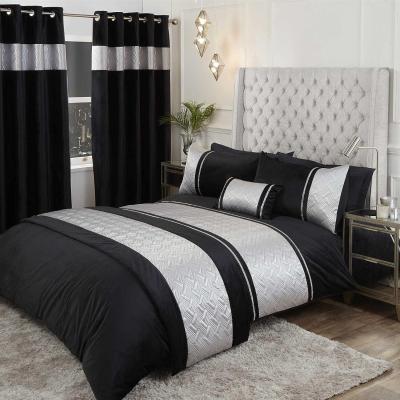 The Range Capri Embellished Duvet Cover Bedding Set - Silver / Double