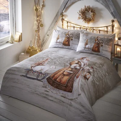 The Range Twilight Santa Duvet Set - Gold / Double