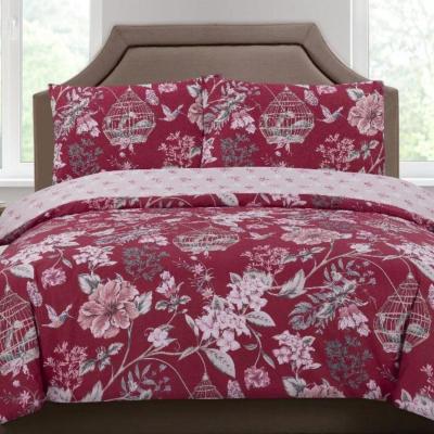 The Range Vantona Classic Birdcage Duvet Cover Set - Claret - Claret / Double