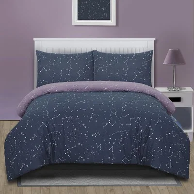 The Range Interstellar Duvet Cover and Pillowcase Set - Mauve / Double