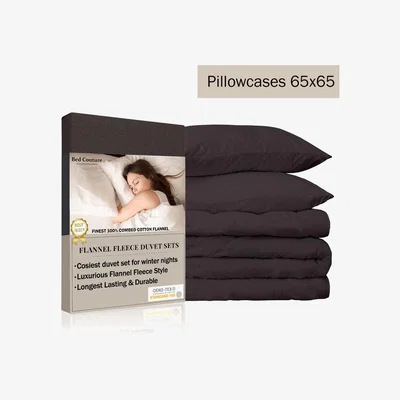 The Range Bed Couture Flannel Duvet Set with pillowcases 65x65cm - Anthracite / Double / King