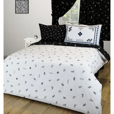 The Range Tetris Monochrome Duvet Cover And Pillowcase Set - Black/White / 1.8kg / Double