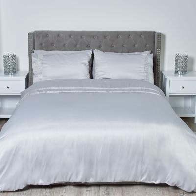The Range Glamour Diamante Duvet Cover and Pillowcase Set - Silver / Double
