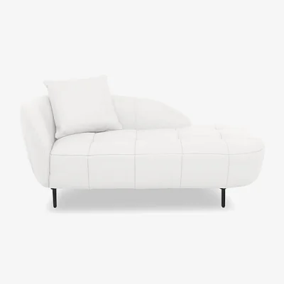 Furniture Village World of Leather - Bridgerton BV Leather Chaise - BV Star White