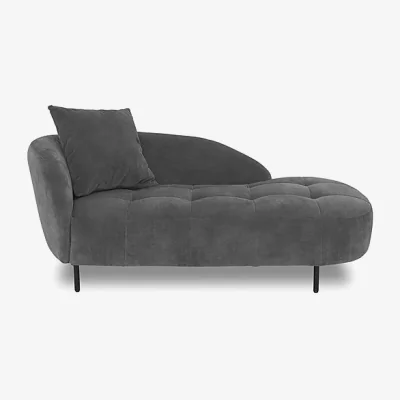 Furniture Village Bridgerton Fabric Chaise Longue - Steel Grey