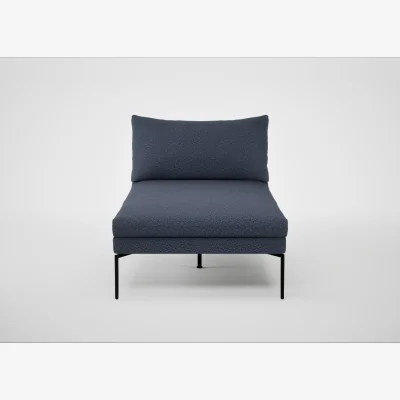 Heal's Heal's Matera Chaise Longue Loop Boucle Navy Black Feet - Heal's UK Furniture