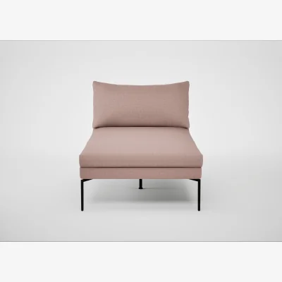Heal's Heal's Matera Chaise Longue Siena Cotton Dusky Pink Black Feet - Heal's UK Furniture