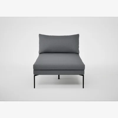 Heal's Heal's Matera Chaise Longue Siena Cotton Shale Grey Black Feet - Heal's UK Furniture