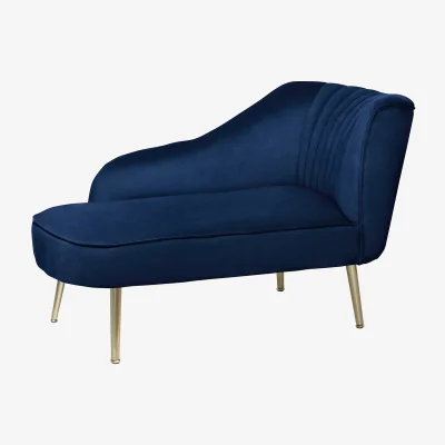 Homebase Gigi Velvet Chaise Longue - Midnight