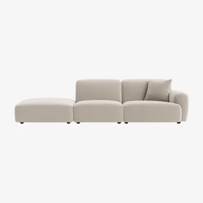 Loaf Squishblocks Modular Chaise Longue, Med Lh (Warm Dough Clever Velvet)