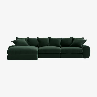 Loaf Wodge Modular Chaise Sofa, Large Left Hand (Christmas Tree Clever Velvet)