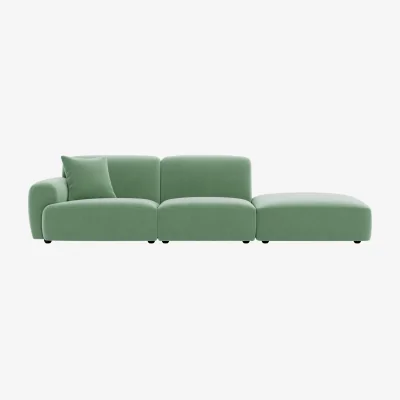 Loaf Squishblocks Modular Chaise Longue, Med Rh (Cucumber Sandwich Clever Velvet)