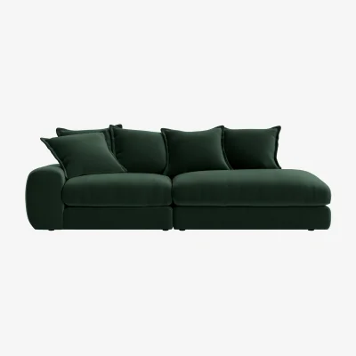 Loaf Wodge Modular Chaise Longue, Med Rh (Christmas Tree Clever Velvet)