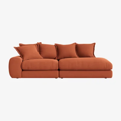 Loaf Wodge Modular Chaise Longue, Med Rh (Marmalade Clever Linen)