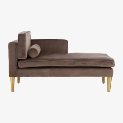 Olivia's Olivia's Lily Chaise Longue Velvet Taupe | Outlet