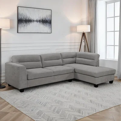 The Range Riga 4 Seater Chaise Longue Corner Sofa  - Grey
