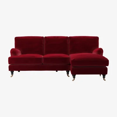Sofa.com Bluebell RHF Chaise Sofa in Malbec Cotton Matt Velvet