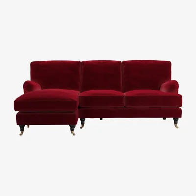 Sofa.com Bluebell LHF Chaise Sofa in Malbec Cotton Matt Velvet